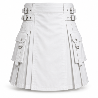 Premium Classic White Utility Kilt for Men