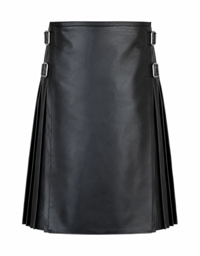 premium plain leather kilt