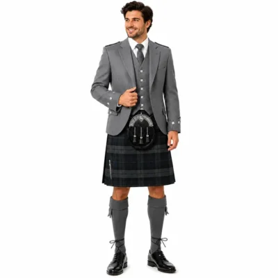 Scottish Kilt Outfit With Argyle Jacket
