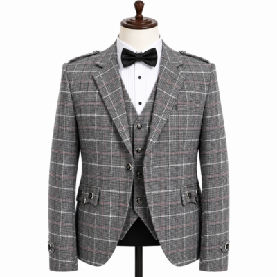 Grey Check Jacket For Men