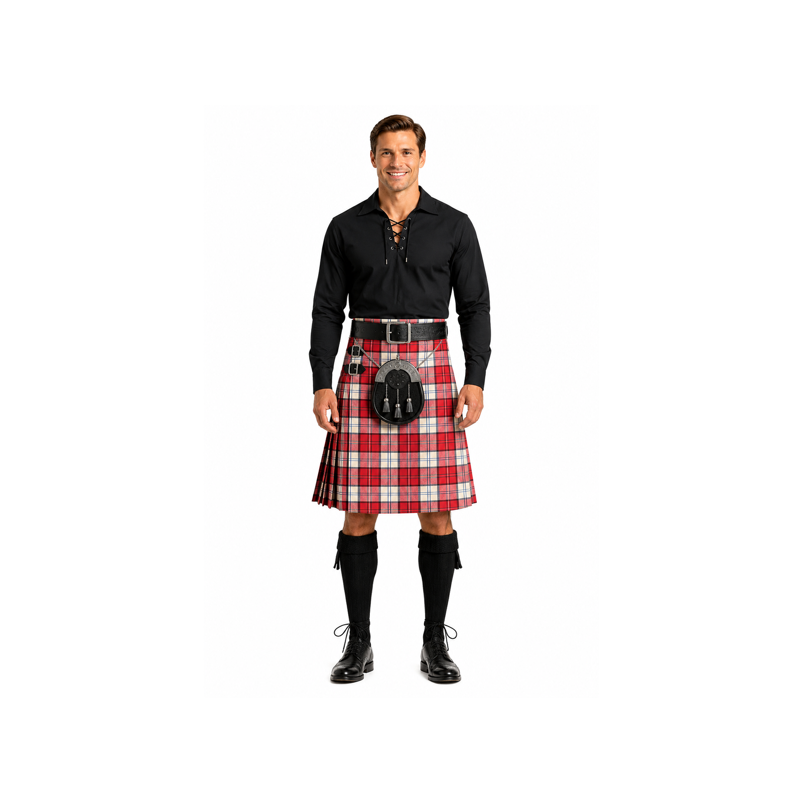 Lennox Dress Red Tartan Kilt - Image 2