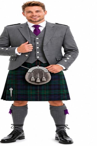 grey kilt outfit