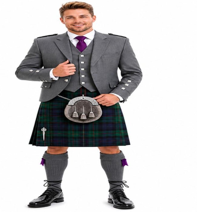 grey kilt outfit