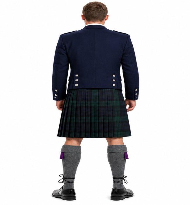 Irish Kilt Outfit With Navy Blue Jacket - Image 2
