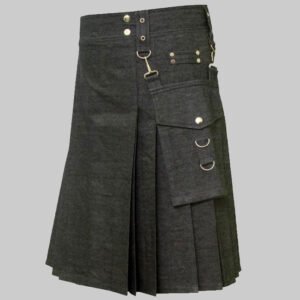 American Cargo Denim Kilt For Men