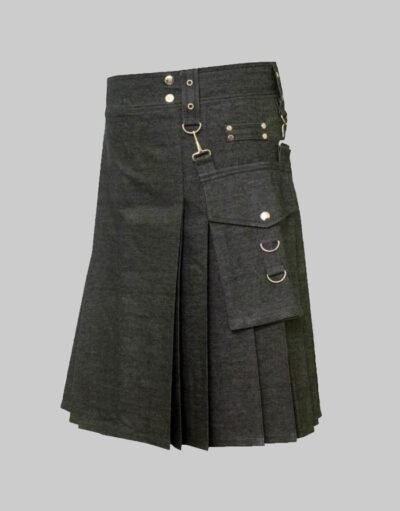 American Cargo Denim Kilt For Men