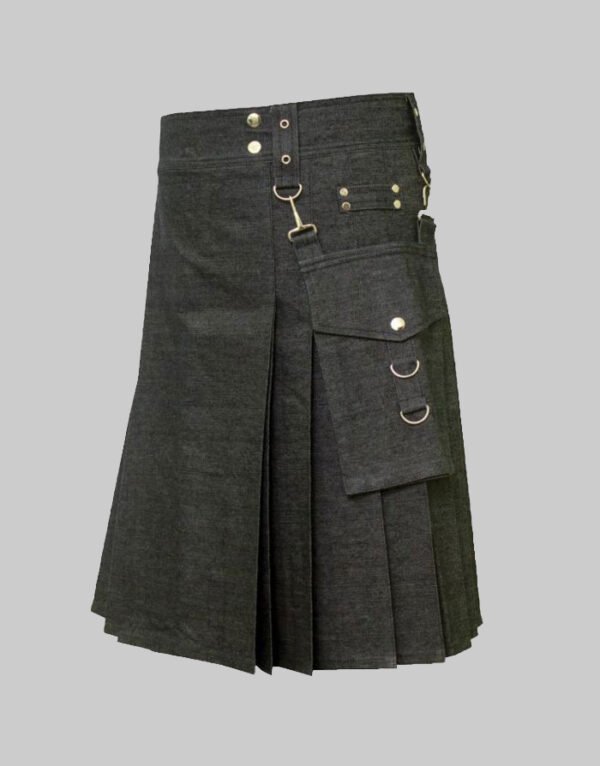 American Cargo Denim Kilt For Men