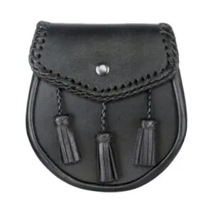 Black Delux Leather Sporran