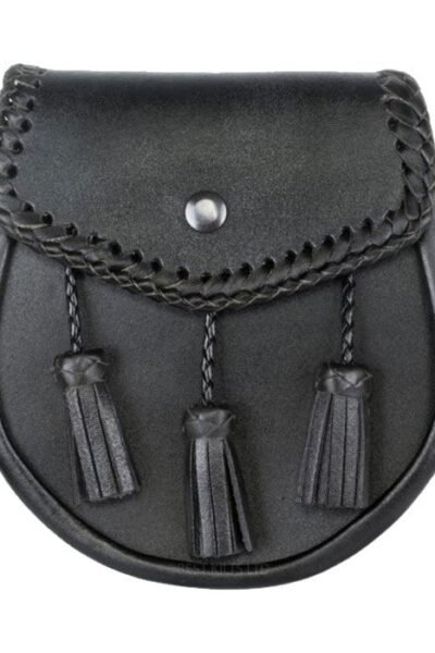 Black Delux Leather Sporran