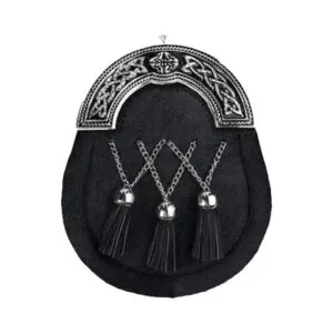 Black Enamel Cross Calfskin Full Dress Sporran