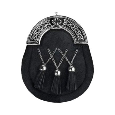 Black Enamel Cross Calfskin Full Dress Sporran