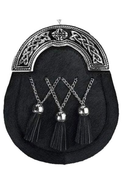 Black Enamel Cross Calfskin Full Dress Sporran