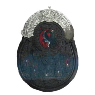 BLACK LEATHER DEARG HUNTING SPORRAN