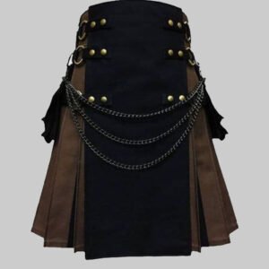 Black And Brown Fashion Hybrid Utility Kilt