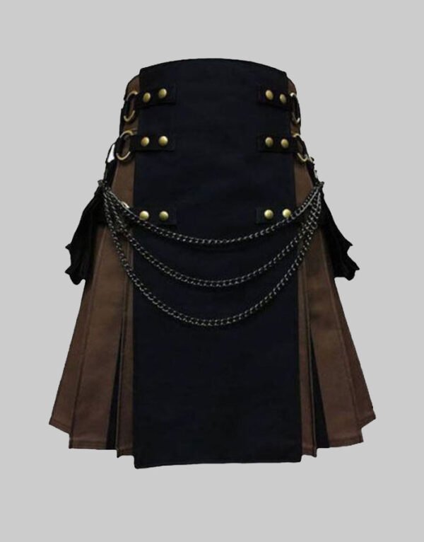Black And Brown Fashion Hybrid Utility Kilt
