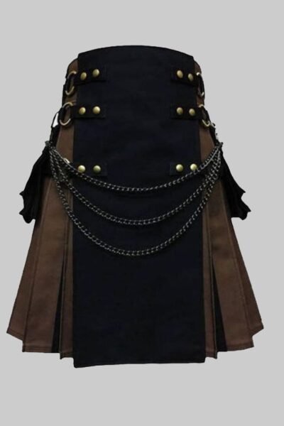 Black and Brown Utility Kilt