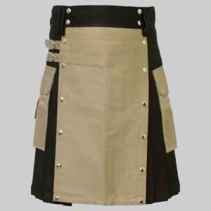Black And Khaki Two Tone Hybrid Utility Kilt