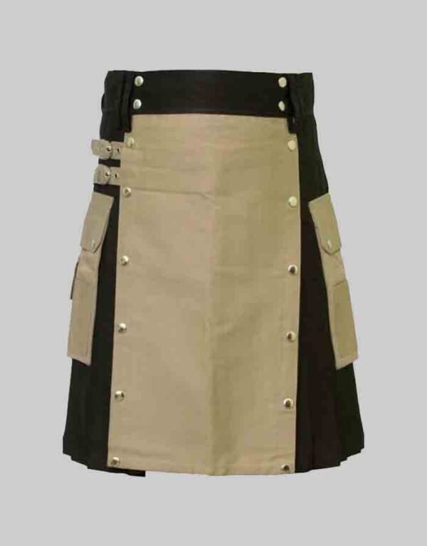 Black And Khaki Two Tone Hybrid Utility Kilt