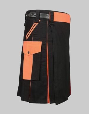 Black and Orange Mens Hybrid Kilt