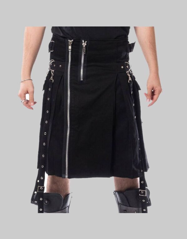 Black Goth Gothic Chemical Kilt
