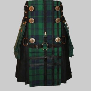 Black Watch Tartan Hybrid Gothic Utility Kilt