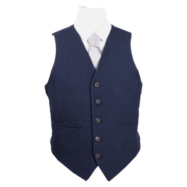 Blue Wool Tweed Argyle Kilt Jacket - Image 3