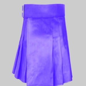 Blue Leather Kilt For Women