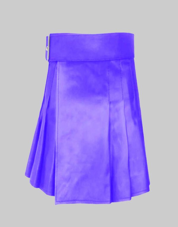 Blue Leather Kilt For Women