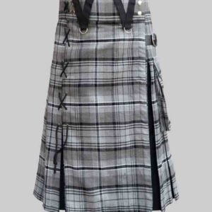Box Pleated Grey Hamilton Modern Kilt