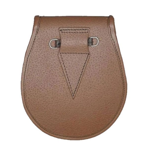 Brown Leather Semi Style Leather Sporran - Image 3