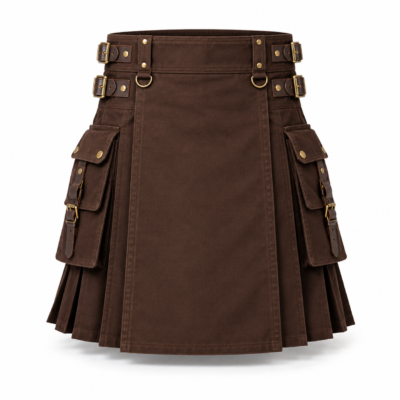 Premium Brown Utility Kilt for Men