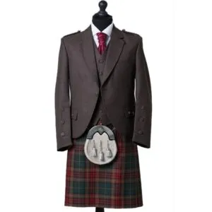 Brown Tweed Tartan Kilt Outfit