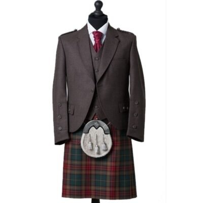 Brown Tweed Tartan Kilt Outfit