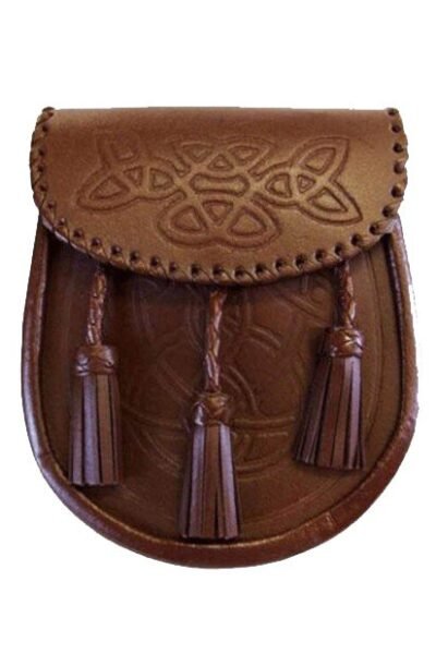 Brown Celtic Embossed Leather Sporran