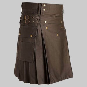 Brown Utility Kilt For Men