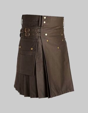 Brown Utility Kilt For Men