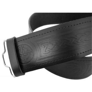 Celtic Design Embossed Leather Kilt Belt