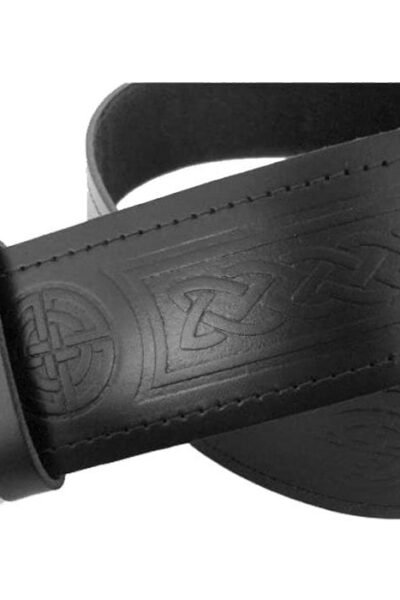 Celtic Design Embossed Leather Kilt Belt
