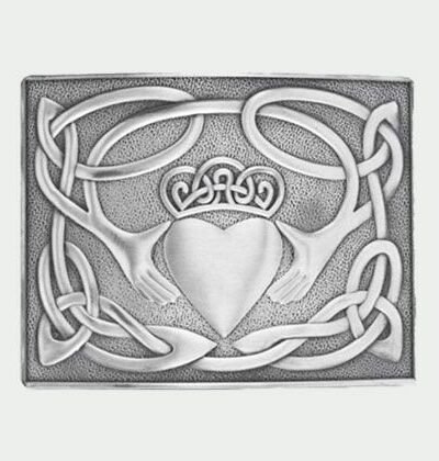Celtic Chrome Heart Kilt Buckle