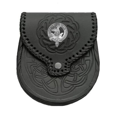 Thistle Semi Dress Black Leather Sporran Double Embossed