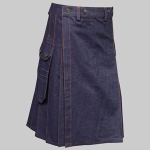 Classic Blue Denim Kilt For Men