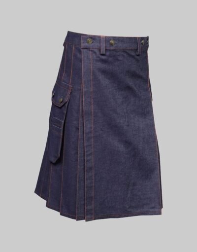 Classic Blue Denim Kilt For Men