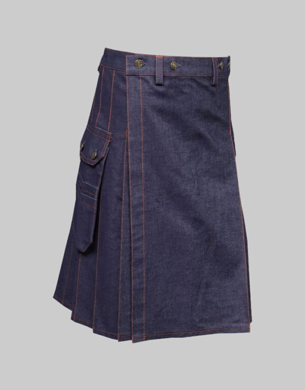Classic Blue Denim Kilt For Men