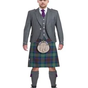 Custom Made Light Grey Argyle Kilt Outfit