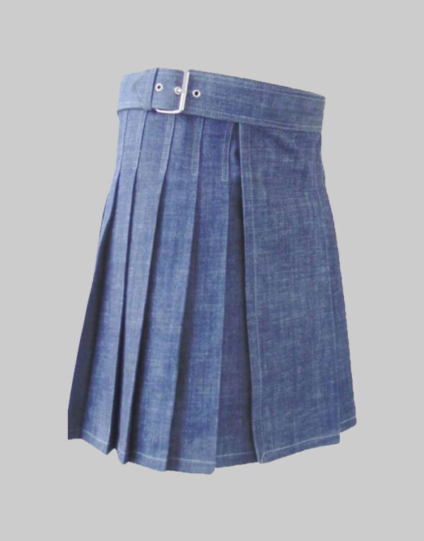Decent Blue Denim Kilt For Men