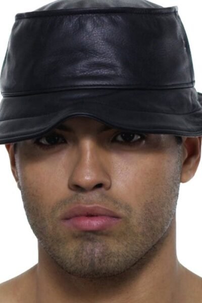 Delux Black Leather Hat