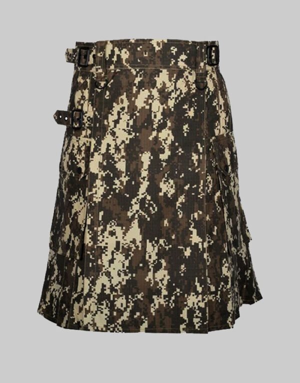 Digital Camo Utility Kilt with Cargo Pockets Modern Kilt
