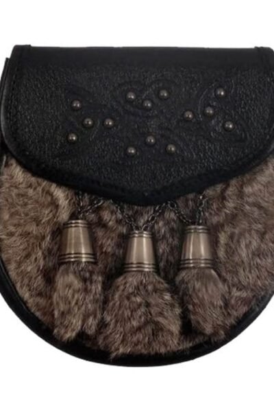 Gray Rabbit Fur Semi Dress Sporran
