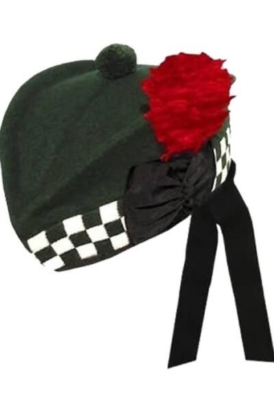 Green Hat With Black White Diced Army