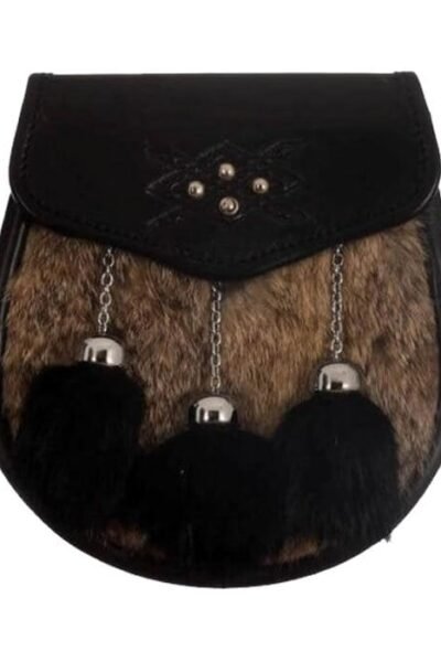 Grey and Black Rabbit Fur Cross Semi Dress Sporran